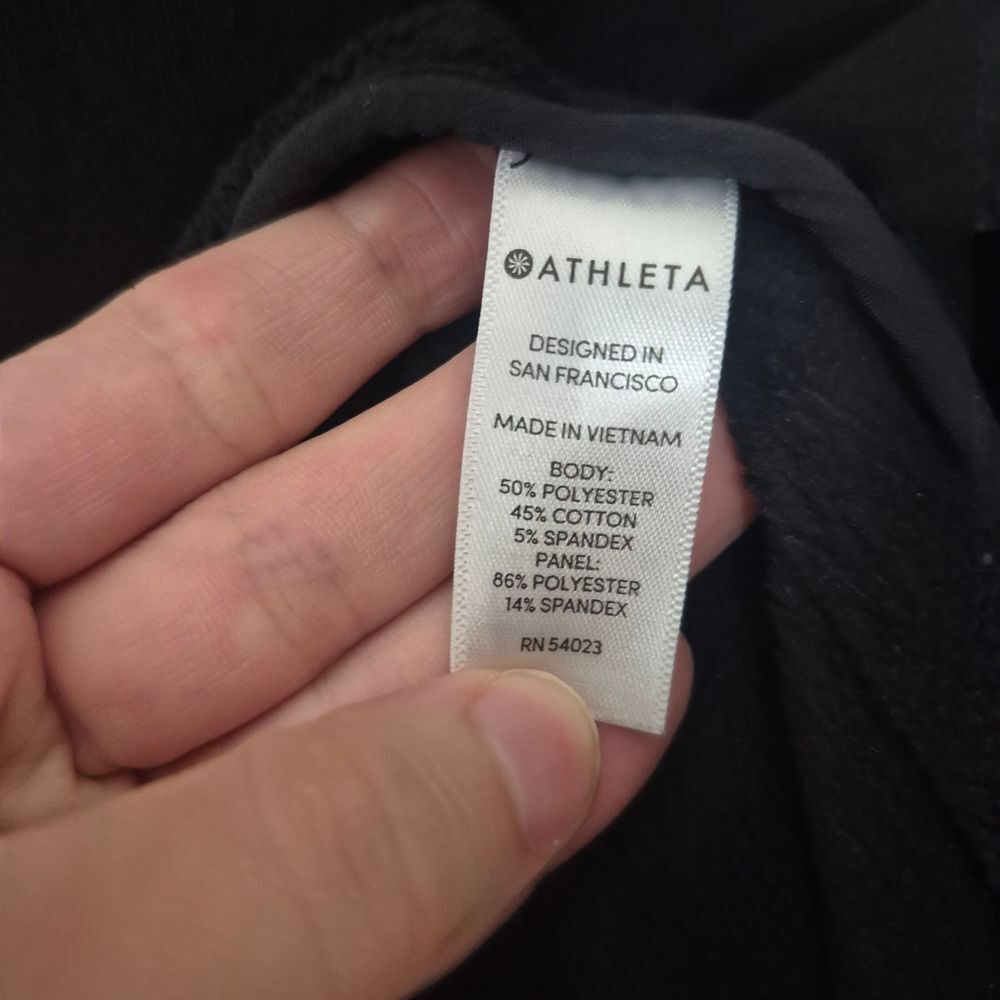 Athleta Victory Sweatshirt Hoodie Dress Black Pockets Athleisure Size Small - Picture 5 of 5